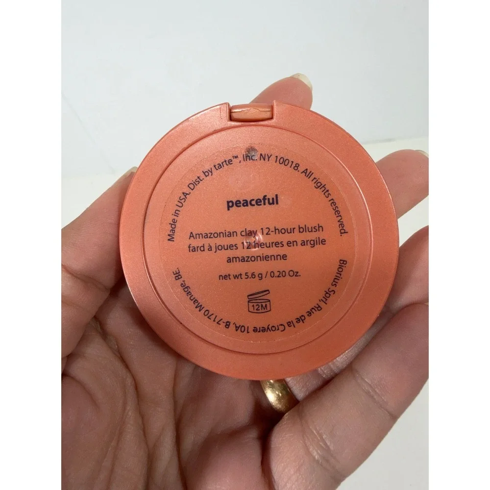 Tarte Amazonian Clay 12-Hour Blush Peaceful Peach Pink Powder 0.20 oz Compact